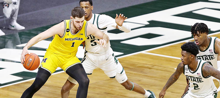 College Basketball Parlay Betting Picks for the Weekend: Michigan vs Michigan State Rivalry Game