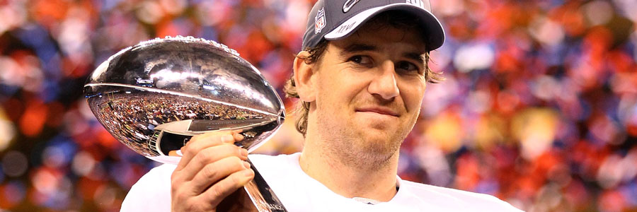 Eli Manning and the Giants were Super Bowl Betting Underdogs against the Patriots.