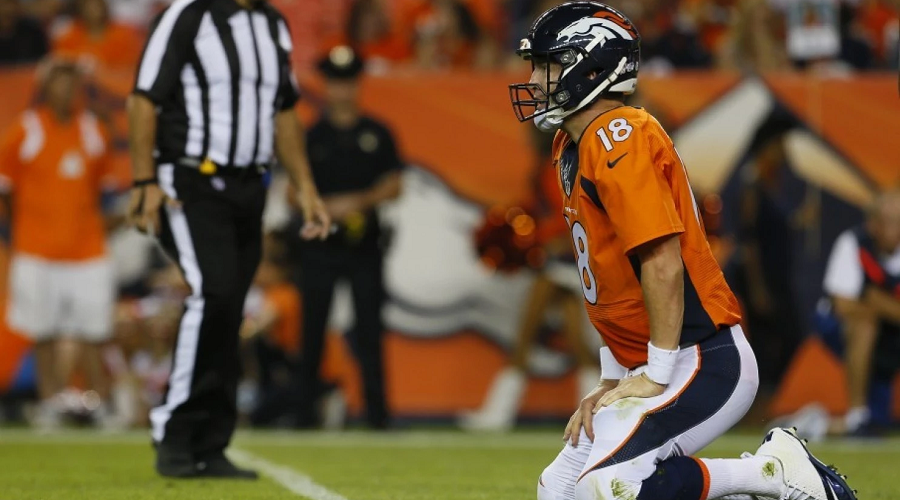 Manning on his knees