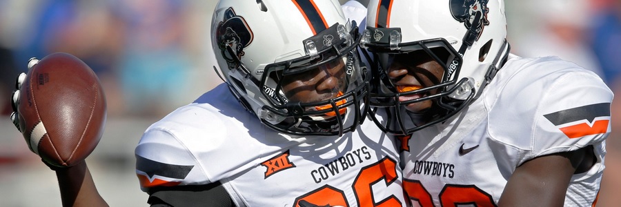 The Oklahoma State Cowboys are favorites at the NCAAF Betting Odds.