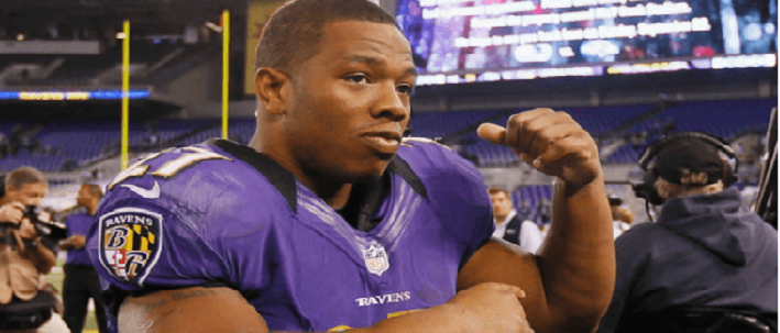 Baltimore Ravens Ray Rice has been penalized for questionable actions out the field.