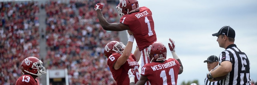 The Oklahoma Sooners are top favorites in the college football odds to win their division.