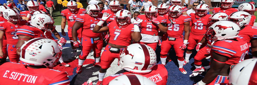 SMU lead the Frisco Bowl Lines to win.