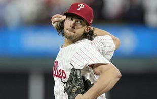 Aaron Nola is the starting pitcher of the Phillies against the Mets