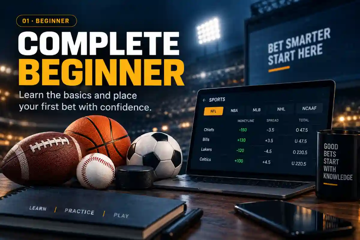 Beginner sports bettor learning betting odds, moneylines, spreads and sportsbook basics