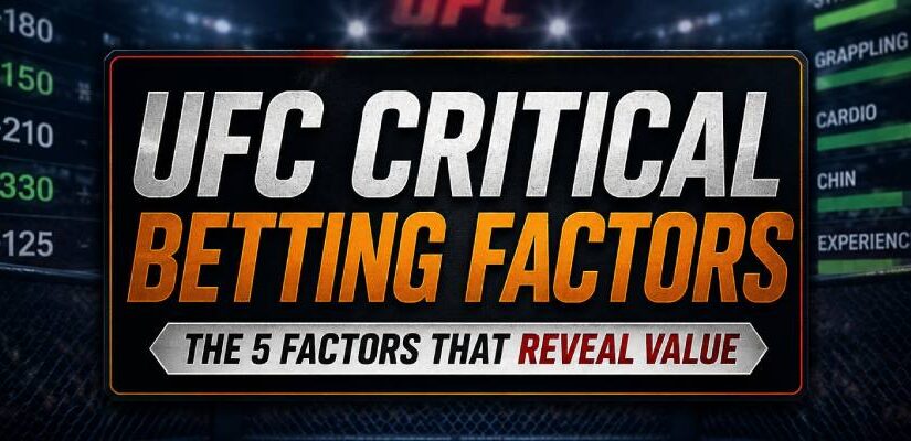 UFC Critical Betting Factors guide showing the five most important factors sportsbooks use to price UFC Fight Night betting odds