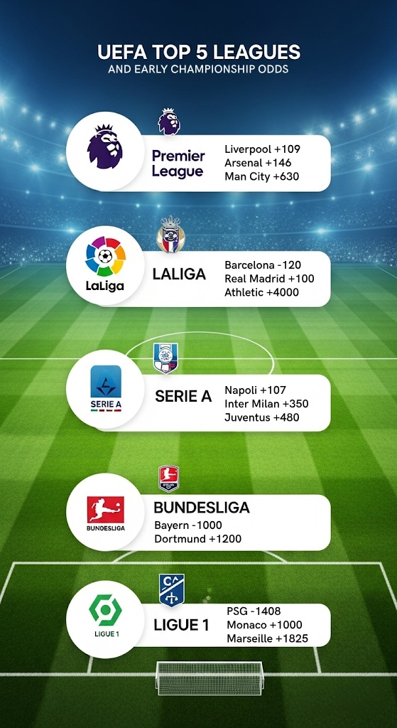 Early odds in the Top 5 leagues in Europe