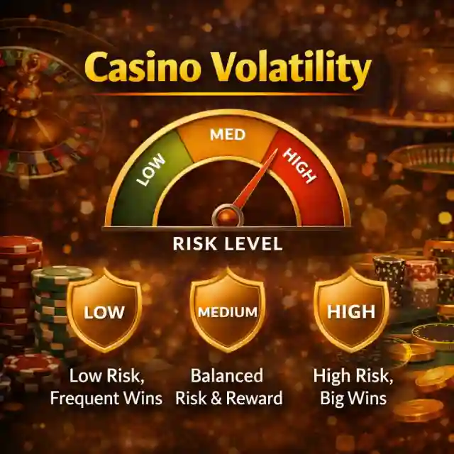 Slot volatility chart showing high and low variance payout patterns