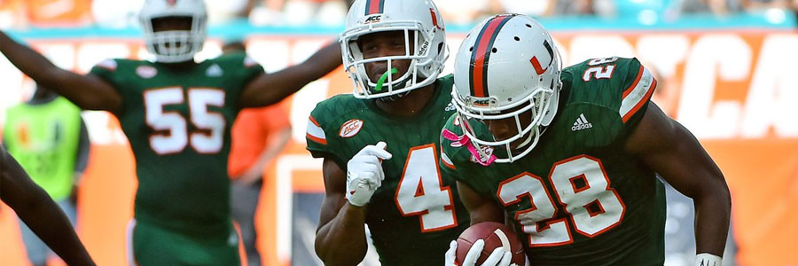 North Carolina at Miami NCAAF Spread & Game Info for Week 9