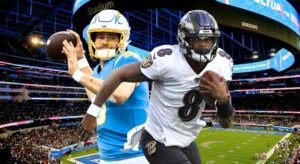 Monday Night Football: Ravens favored by -3 points against Chargers in the Week 12 - Lamar vs. Herbert QB Matchup