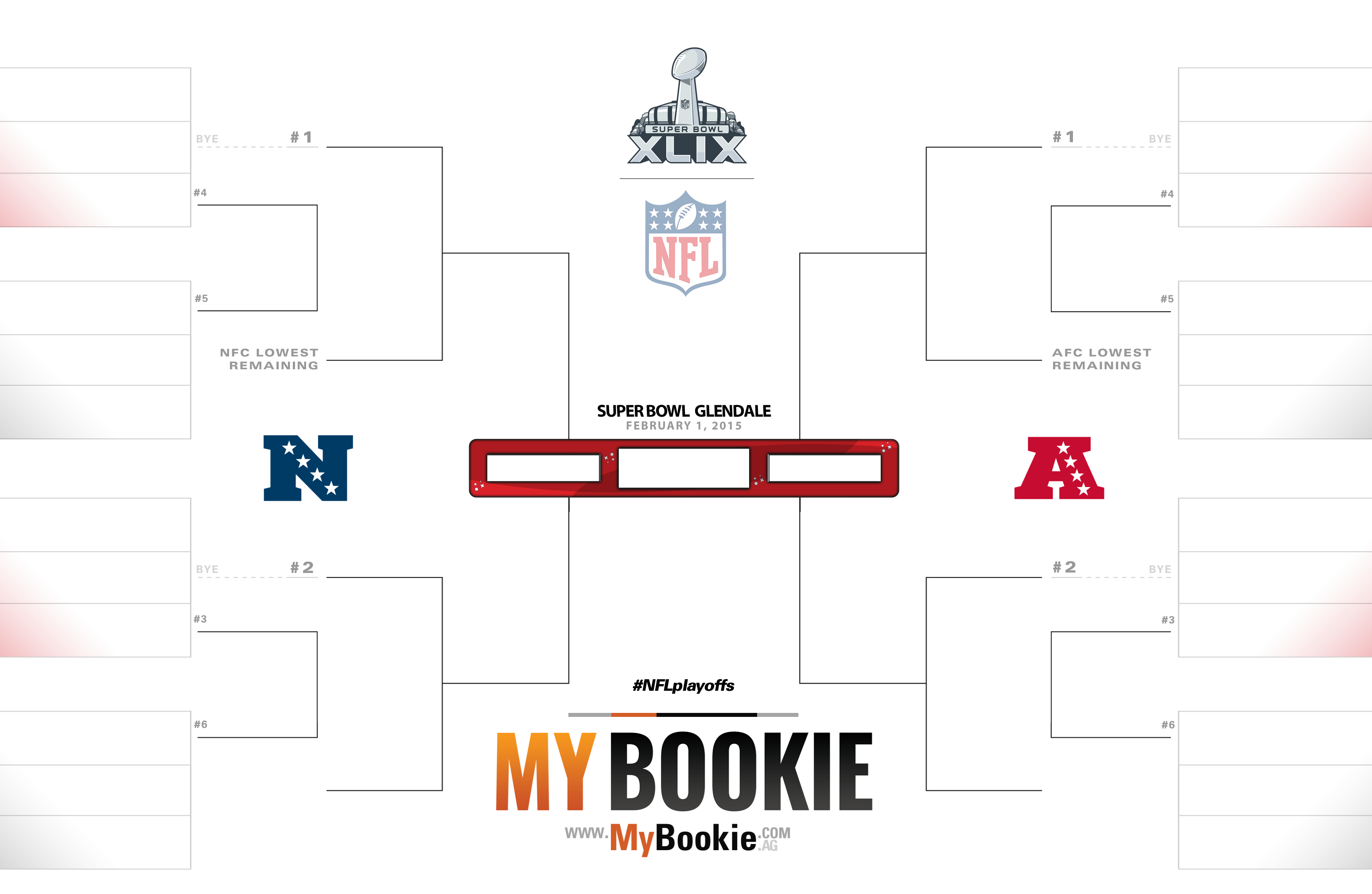 NFL Playoffs / Superbowl 2015 Printable Bracket