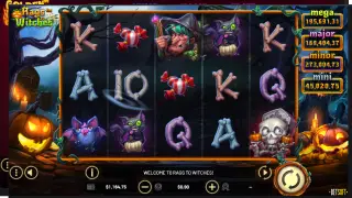 Rags to Witches slot game preview with fantasy theme and bonus features