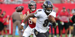 The Ravens visit the Buccaneers on MNF, both 4-2 with Baltimore favored by just over field-goal