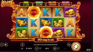 Ultimate Golden Dragon Inferno slot game preview showing expanding reels and jackpots