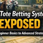 Tote betting systems explained banner with horse racing, greyhound racing, and betting odds board