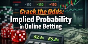 Implied probability in online betting explained with odds converted into percentages on calculator and sportsbook screen
