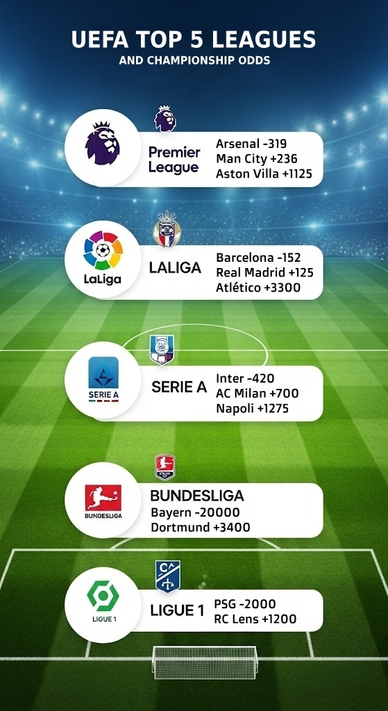 What are the Odds on the Top 5 Leagues in Europe for 2026?