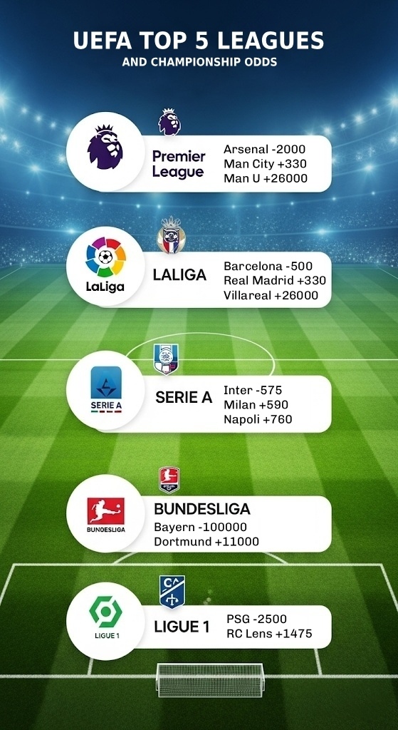 What are the Odds on the Top 5 Leagues in Europe for 2026?