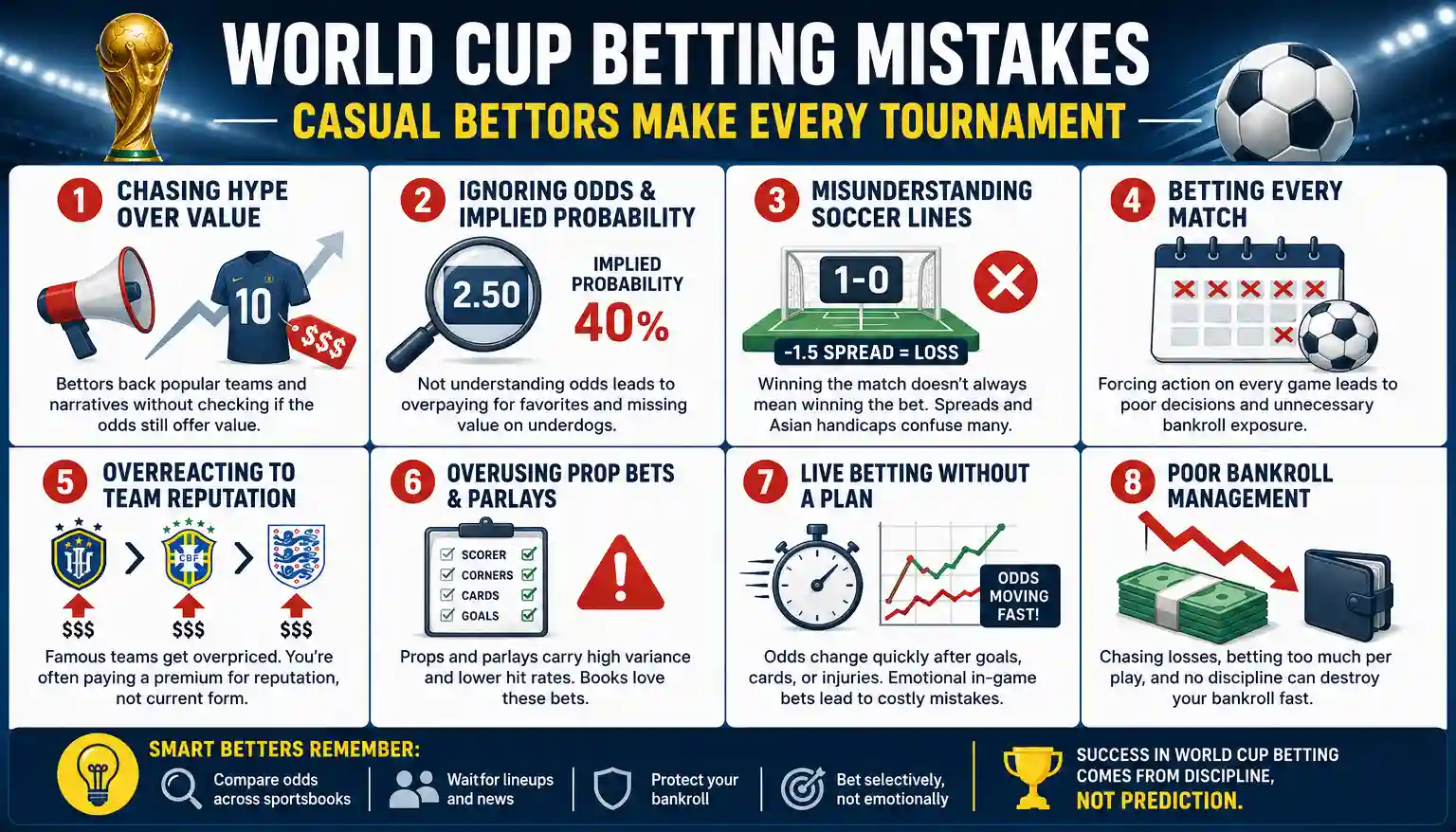 8 World Cup betting mistakes casual bettors make every tournament infographic